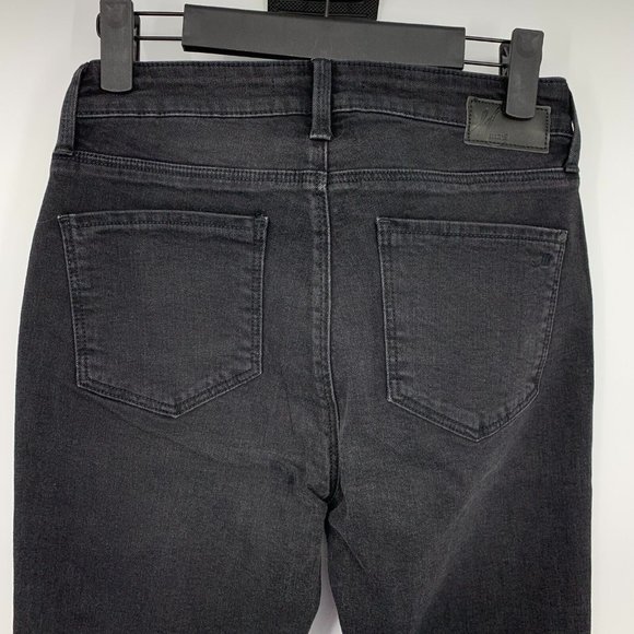 Mavi Jeans Black Anika Mid Rise Crop Flare Raw Hem NWT - Picture 8 of 11